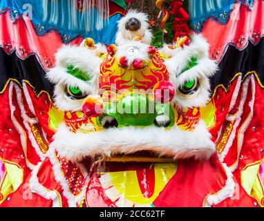 HONG KONG - FEBRUARY 22, 2013: Red dragon is a Chinese New Year symbol, located in Times Square shopping mall decorating celebration in Hong Kong city Stock Photo