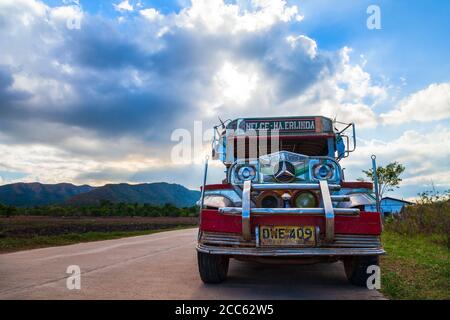 BUSUANGA, PHILIPPINES - MARCH 15, 2013: Jeepney at the Busuanga island in Palawan province, Philippines Stock Photo