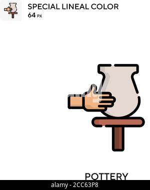 Pottery soecial lineal color vector icon. Illustration symbol design template for web mobile UI element. Stock Vector