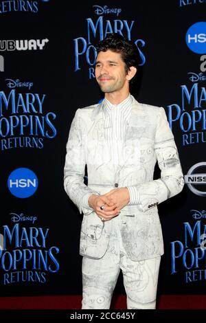 LOS ANGELES - NOV 29:  Ben Whishaw at the Mary Poppins Returns Premiere at the El Capitan Theatre on November 29, 2018 in Los Angeles, CA Stock Photo