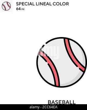 Baseball soecial lineal color vector icon. Illustration symbol design template for web mobile UI element. Stock Vector