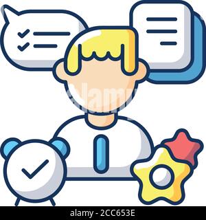 Organizational skills RGB color icon Stock Vector