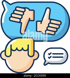 Decision making RGB color icon Stock Vector