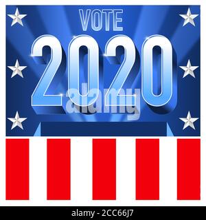 Vote 2020 presidential election illustration. American Presidential Elections. Stock Photo