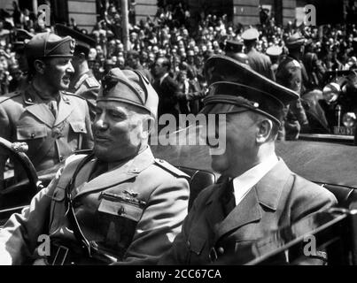 Adolf Hitler and Benito Mussolini in Munich, c.1944 Stock Photo