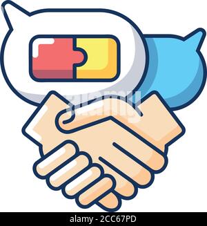 Negotiation skills RGB color icon Stock Vector