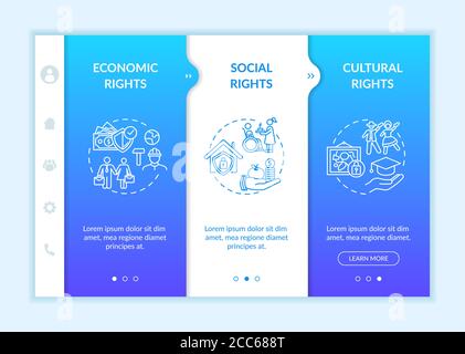 Human rights groups onboarding vector template Stock Vector