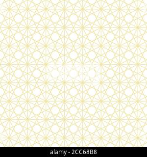 Vector seamless pattern. Infinitely repeating modern geometrical texture consisting of intersecting thin lines which form irregular hexagonal linear s Stock Vector