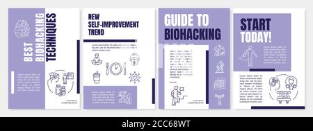 Best biohacking techniques brochure template Stock Vector
