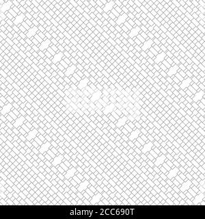 Vector seamless pattern. Modern simple geometrical texture with diagonal thin lines, rectangle shapes, bricks. Abstract regularly repeating background Stock Vector