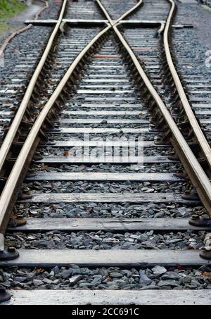 A SECTION OF RAIL TRACK UK Stock Photo
