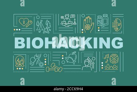Biohacking word concepts banner Stock Vector