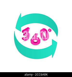 Shooters of a panorama by 360 degrees. Angle of rotation. Isometry.3D. Vector illustration. Stock Vector