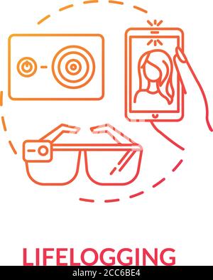 Lifelogging concept icon Stock Vector