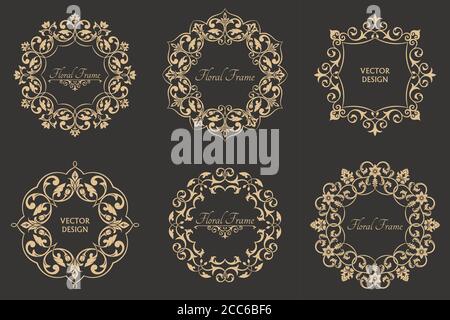 Circular pattern. Round ornament. Vintage frame. Greeting card. Wedding  invitation. Retro style. Vector logo template, labels and badges Stock  Vector Image & Art - Alamy