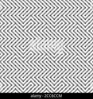Vector seamless pattern. Abstract geometric background. Modern texture with dashed lines. Regularly repeating geometrical ornament with zigzag shapes Stock Vector