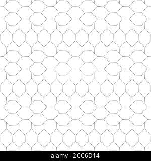 Seamless pattern.Modern stylish texture with regularly repeating geometrical shapes, small dots, dotted hexagons, polygons. Vector element of graphica Stock Vector