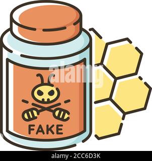 Fake honey RGB color icon Stock Vector