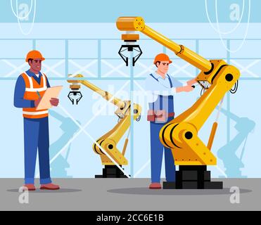 Robotics expert flat vector illustration Stock Vector