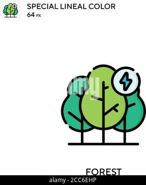 Forest soecial lineal color vector icon. Illustration symbol design template for web mobile UI element. Stock Vector