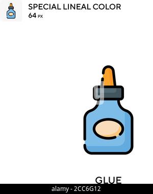 Glue soecial lineal color vector icon. Illustration symbol design template for web mobile UI element. Stock Vector