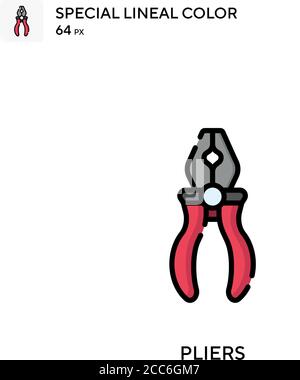 Pliers soecial lineal color vector icon. Illustration symbol design template for web mobile UI element. Stock Vector