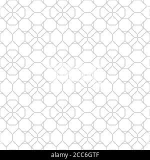 Seamless pattern.Modern stylish texture with regularly repeating geometrical shapes, small dots, dotted hexagons, polygons. Vector element of graphica Stock Vector