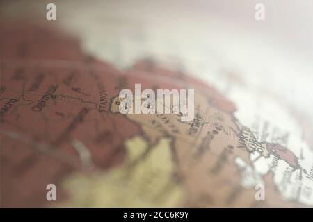 close up on a part of the sphere globe Stock Photo