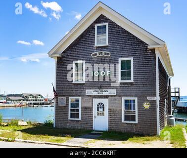 Stonington, Maine/USA - July 21, 2020:  building where the Independent Order of Odd Fellows meet Stock Photo