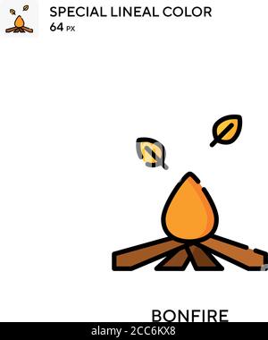 Bonfire soecial lineal color vector icon. Illustration symbol design template for web mobile UI element. Stock Vector
