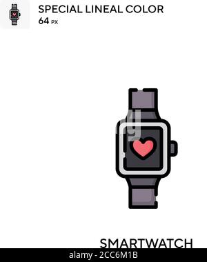 Smartwatch soecial lineal color vector icon. Illustration symbol design template for web mobile UI element. Stock Vector