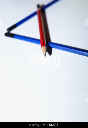 School office supplies pencil on a notebook with copy space. Back to school concepts. Stock Photo