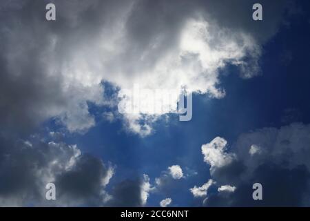 Dark storm clouds with background, Dark cloud before a thunder-storm. Stock Photo