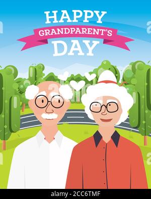 Happy Grandparents Day. Vector Illustration. Greeting Postcard. Stock Vector