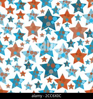 Cute seamless pattern with stars. Vector illustration. Stock Vector