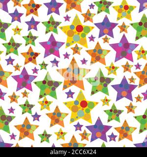 Cute seamless pattern with stars. Vector illustration. Stock Vector