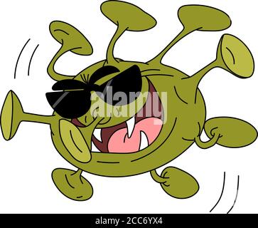 Dangerous and infectious corona virus cartoon vector illustration Stock Vector