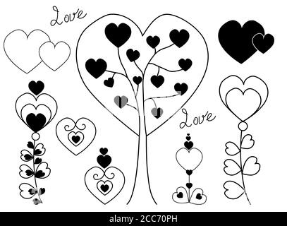 Sketch Hearts Romantic Doodle Love Elements Hearted Shapes Valentines Day Vector Icons Illustration Of Heart Shape Drawing Stock Vector Image Art Alamy