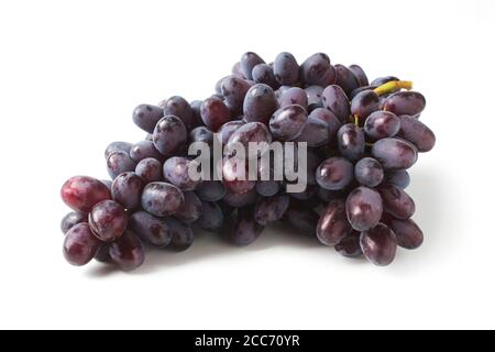 Bunch of black grapes isolated on white background Stock Photo
