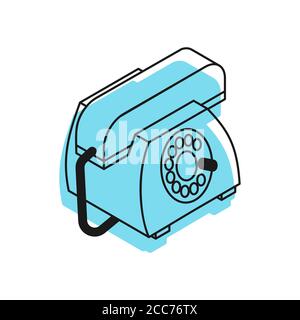 Retro telephone icon. phone with receiver symbol Stock Vector