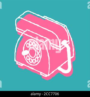 Retro telephone icon. phone with receiver symbol Stock Vector