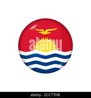 Round flag of Kiribati. Vector illustration. Button, icon, glossy badge Stock Vector