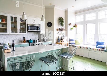 Spacious modern kitchen design Stock Photo