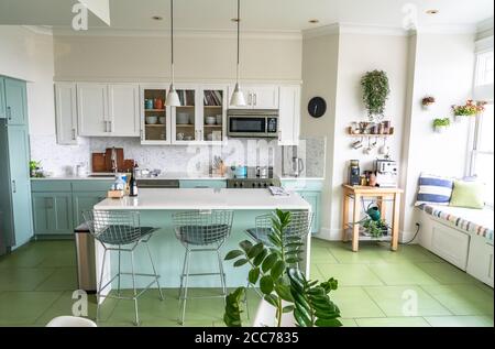 Spacious modern kitchen design Stock Photo