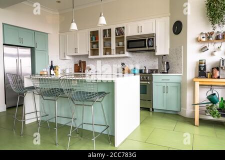 Spacious modern kitchen design Stock Photo