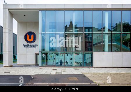 Teesside University Middlesbrough Business School North Entrance in late summer before students arrive Stock Photo