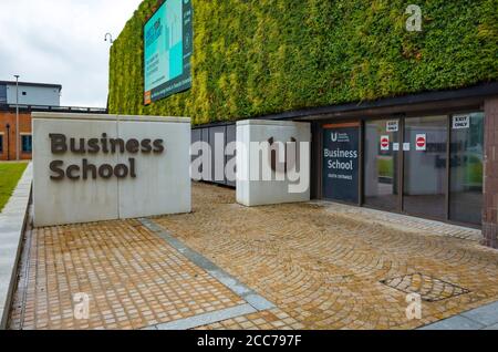 Teesside University Middlesbrough Business School South Entrance in late summer before students arrive Stock Photo