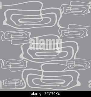 Seamless pattern with plant black on white. Seamless line background with flower for design Stock Vector