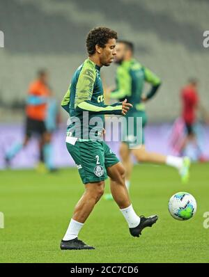 Curitiba, Brazil. 19th Aug, 2020. 19th August 2020; Arena da Baixada, Curitiba, Brazil; Brazilian Serie A, Athletico Paranaense versus Palmeiras; Marcos Rocha of Palmeiras during warm-up Credit: Action Plus Sports Images/Alamy Live News Stock Photo