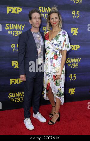 LOS ANGELES - SEP 4:  Glenn Howerton, Jill Latiano at the Premiere Of FXX's It's Always Sunny In Philadelphia Season 13 at the Regency Bruin Theatre on September 4, 2018 in Westwood, CA Stock Photo